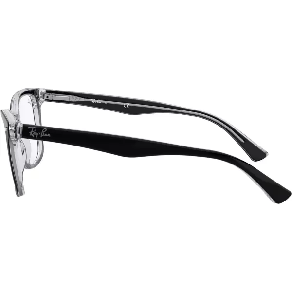 RayBan Rx5285 Square Prescription Eyeglass FramesBlack on TransparentDemo Lens