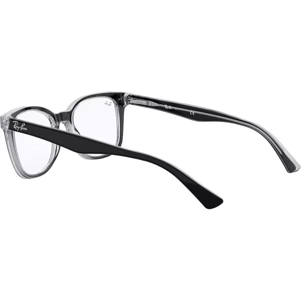 RayBan Rx5285 Square Prescription Eyeglass FramesBlack on TransparentDemo Lens