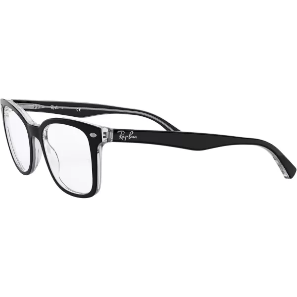 RayBan Rx5285 Square Prescription Eyeglass FramesBlack on TransparentDemo Lens