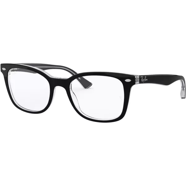 RayBan Rx5285 Square Prescription Eyeglass FramesBlack on TransparentDemo Lens