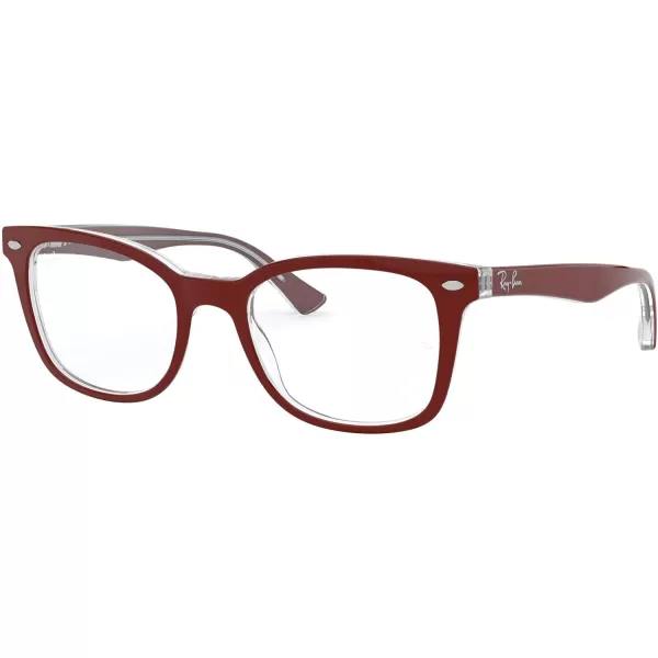 RayBan Rx5285 Square Prescription Eyeglass FramesBordeaux on TransparentDemo Lens