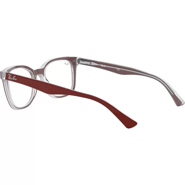 RayBan Rx5285 Square Prescription Eyeglass FramesBordeaux on TransparentDemo Lens