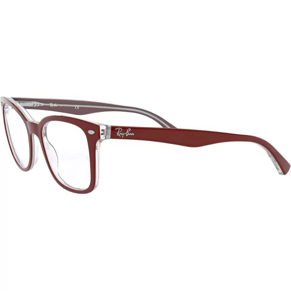 RayBan Rx5285 Square Prescription Eyeglass FramesBordeaux on TransparentDemo Lens