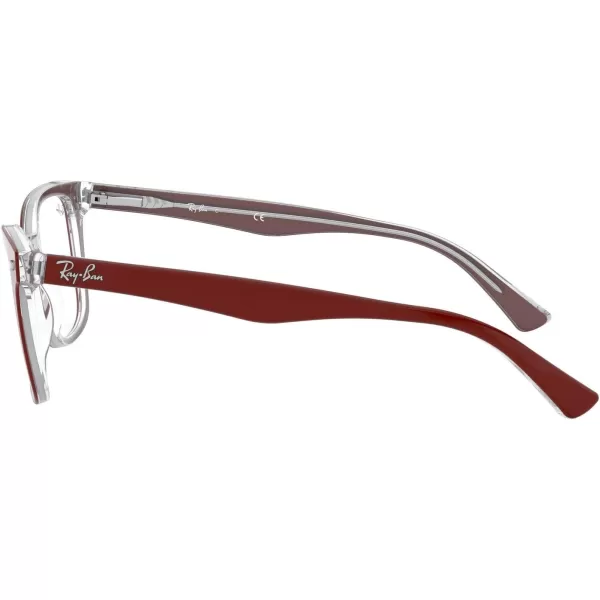 RayBan Rx5285 Square Prescription Eyeglass FramesBordeaux on TransparentDemo Lens