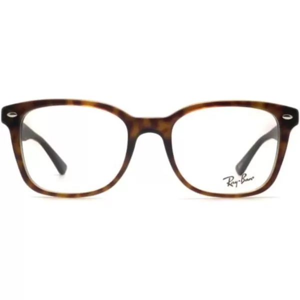 RayBan Rx5285 Square Prescription Eyeglass FramesHavana on Green TransparentDemo Lens