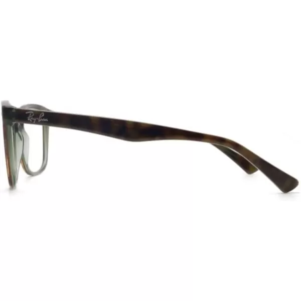 RayBan Rx5285 Square Prescription Eyeglass FramesHavana on Green TransparentDemo Lens