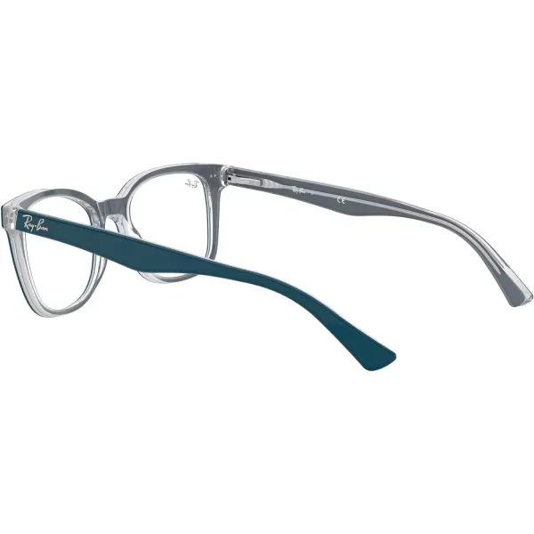 RayBan Rx5285 Square Prescription Eyeglass FramesTurquoise on TransparentDemo Lens