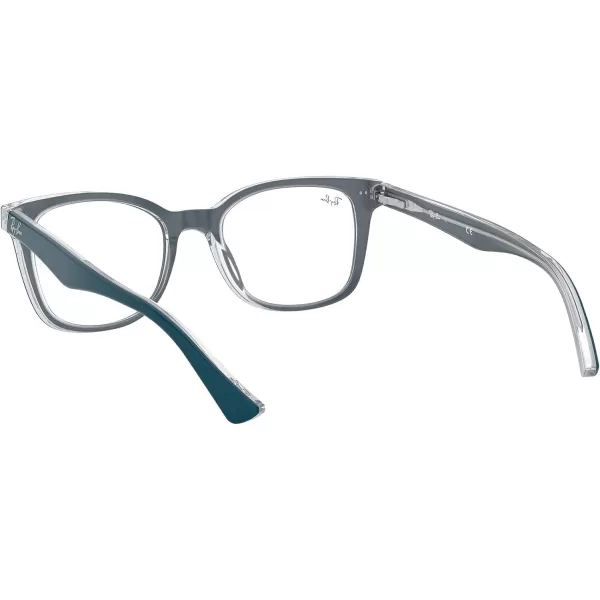 RayBan Rx5285 Square Prescription Eyeglass FramesTurquoise on TransparentDemo Lens