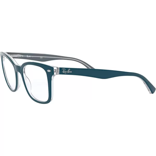 RayBan Rx5285 Square Prescription Eyeglass FramesTurquoise on TransparentDemo Lens