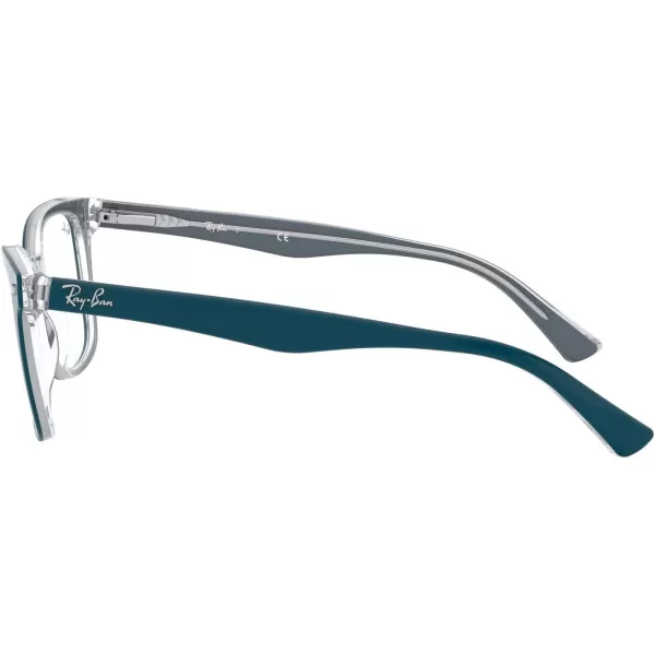 RayBan Rx5285 Square Prescription Eyeglass FramesTurquoise on TransparentDemo Lens