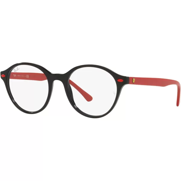 RayBan Rx5404m Scuderia Ferrari Collection Round Prescription Eyewear FramesBlackRedDemo Lens