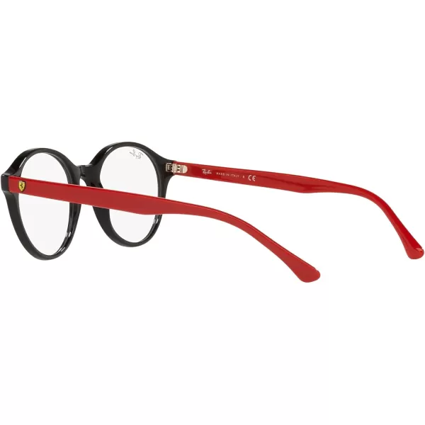 RayBan Rx5404m Scuderia Ferrari Collection Round Prescription Eyewear FramesBlackRedDemo Lens