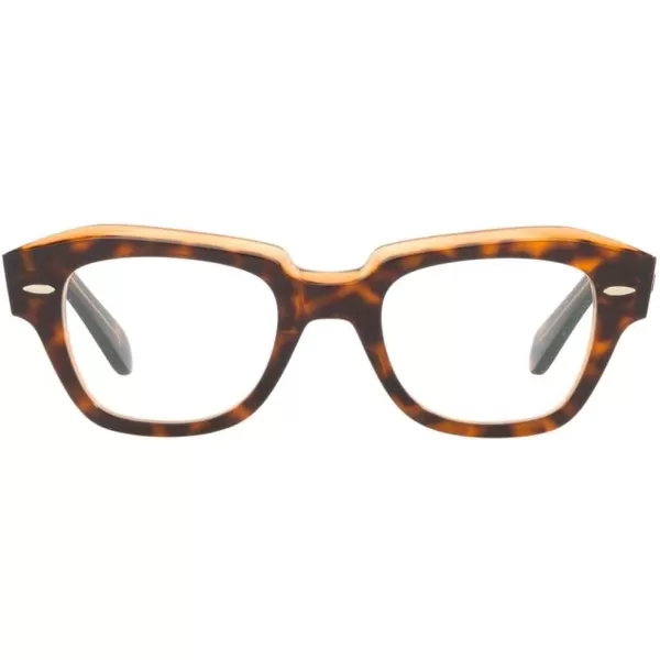 RayBan Rx5486 State Street Cat Eye Prescription Eyeglass FramesHavana on Transparent BrownDemo Lens
