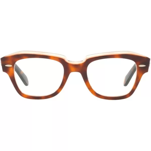 RayBan Rx5486 State Street Cat Eye Prescription Eyeglass FramesHavana on Transparent PinkDemo Lens