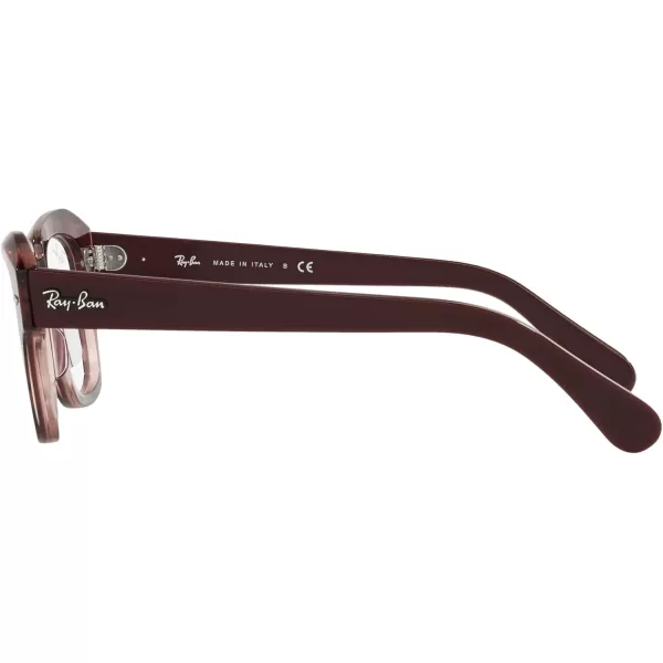 RayBan Rx5486 State Street Cat Eye Prescription Eyeglass FramesHavana on Transparent PurpleDemo Lens