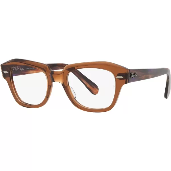 RayBan Rx5486 State Street Cat Eye Prescription Eyeglass FramesTransparent BrownDemo Lens