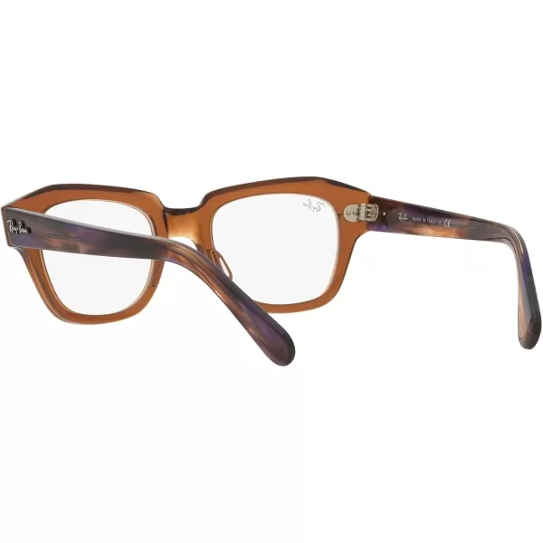 RayBan Rx5486 State Street Cat Eye Prescription Eyeglass FramesTransparent BrownDemo Lens