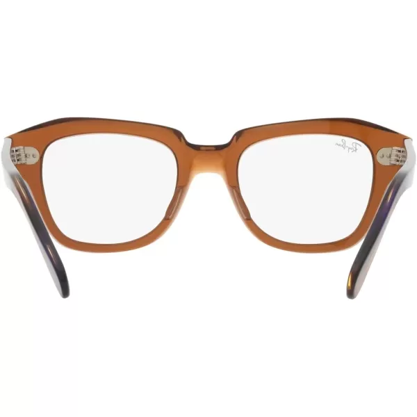 RayBan Rx5486 State Street Cat Eye Prescription Eyeglass FramesTransparent BrownDemo Lens