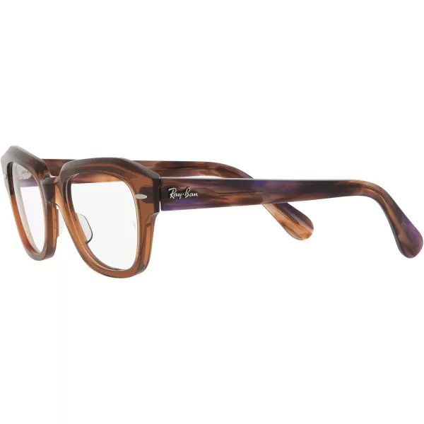 RayBan Rx5486 State Street Cat Eye Prescription Eyeglass FramesTransparent BrownDemo Lens