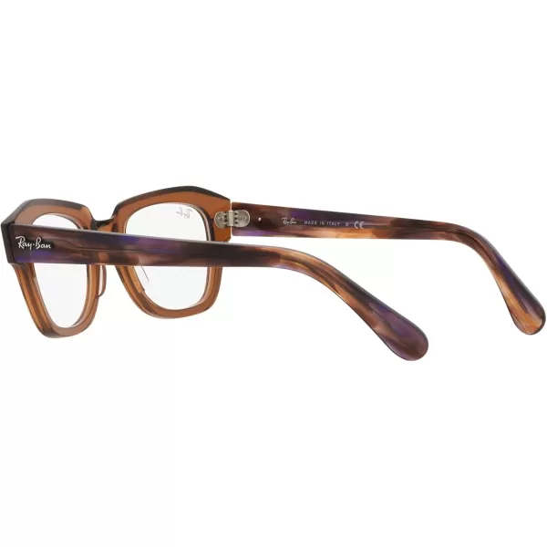 RayBan Rx5486 State Street Cat Eye Prescription Eyeglass FramesTransparent BrownDemo Lens