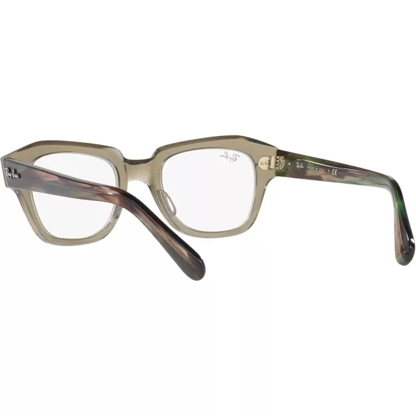 RayBan Rx5486 State Street Cat Eye Prescription Eyeglass FramesTransparent GreenDemo Lens