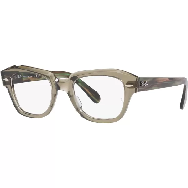 RayBan Rx5486 State Street Cat Eye Prescription Eyeglass FramesTransparent GreenDemo Lens