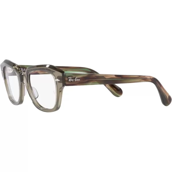 RayBan Rx5486 State Street Cat Eye Prescription Eyeglass FramesTransparent GreenDemo Lens