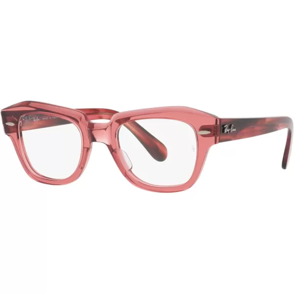 RayBan Rx5486 State Street Cat Eye Prescription Eyeglass FramesTransparent PinkDemo Lens