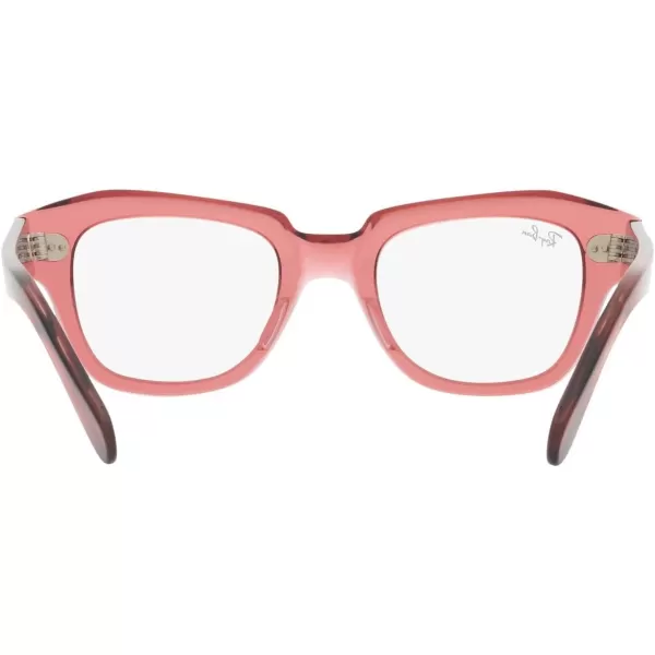 RayBan Rx5486 State Street Cat Eye Prescription Eyeglass FramesTransparent PinkDemo Lens