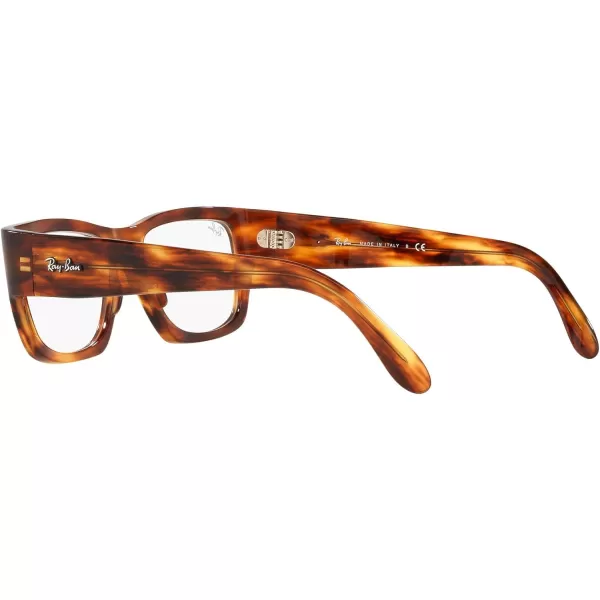 RayBan Rx5487 Nomad Wayfarer Square Prescription Eyeglass FramesStriped HavanaDemo Lens