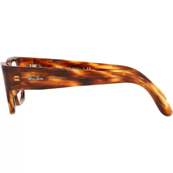 RayBan Rx5487 Nomad Wayfarer Square Prescription Eyeglass FramesStriped HavanaDemo Lens