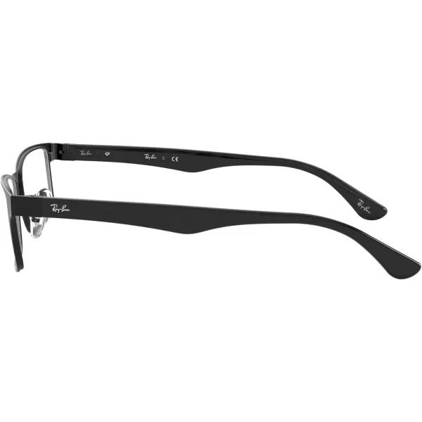 RayBan Rx6238 Square Prescription Eyeglass FramesBlackDemo Lens