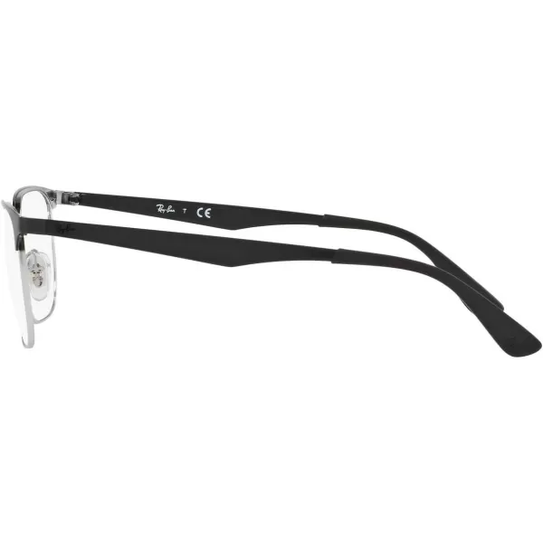 RayBan Rx6363 Square Prescription Eyeglass FramesBlack on SilverDemo Lens