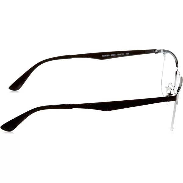 RayBan Rx6363 Square Prescription Eyeglass FramesBlack on SilverDemo Lens