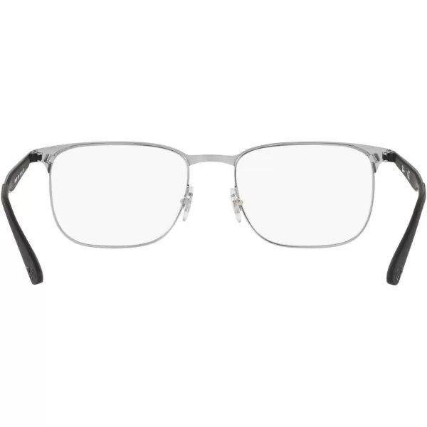 RayBan Rx6363 Square Prescription Eyeglass FramesBlack on SilverDemo Lens