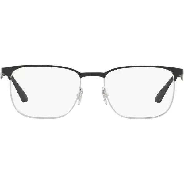 RayBan Rx6363 Square Prescription Eyeglass FramesBlack on SilverDemo Lens