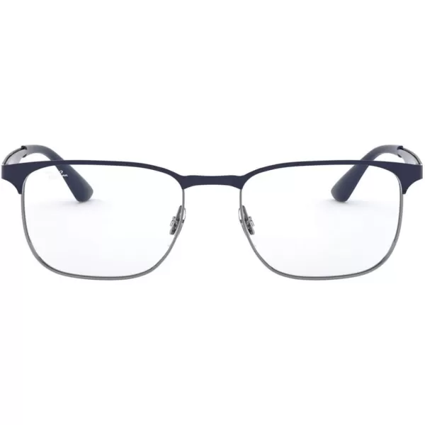 RayBan Rx6363 Square Prescription Eyeglass FramesBlue on GunmetalDemo Lens