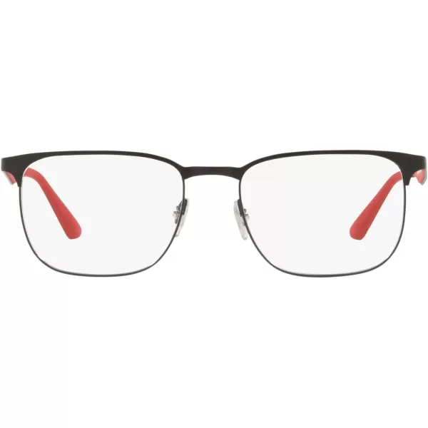 RayBan Rx6363 Square Prescription Eyeglass FramesMatte BlackRedDemo Lens