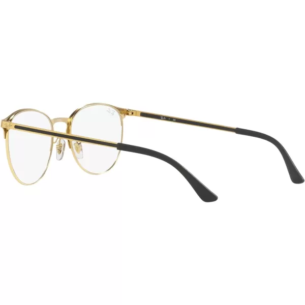 RayBan Rx6375f Low Bridge Fit Round Prescription Eyeglass FramesMatte Gold on GoldDemo Lens