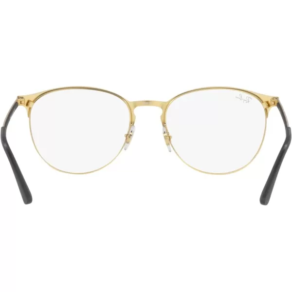 RayBan Rx6375f Low Bridge Fit Round Prescription Eyeglass FramesMatte Gold on GoldDemo Lens