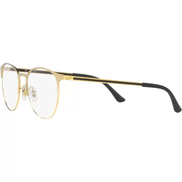 RayBan Rx6375f Low Bridge Fit Round Prescription Eyeglass FramesMatte Gold on GoldDemo Lens