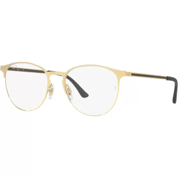 RayBan Rx6375f Low Bridge Fit Round Prescription Eyeglass FramesMatte Gold on GoldDemo Lens