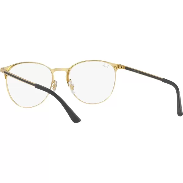 RayBan Rx6375f Low Bridge Fit Round Prescription Eyeglass FramesMatte Gold on GoldDemo Lens