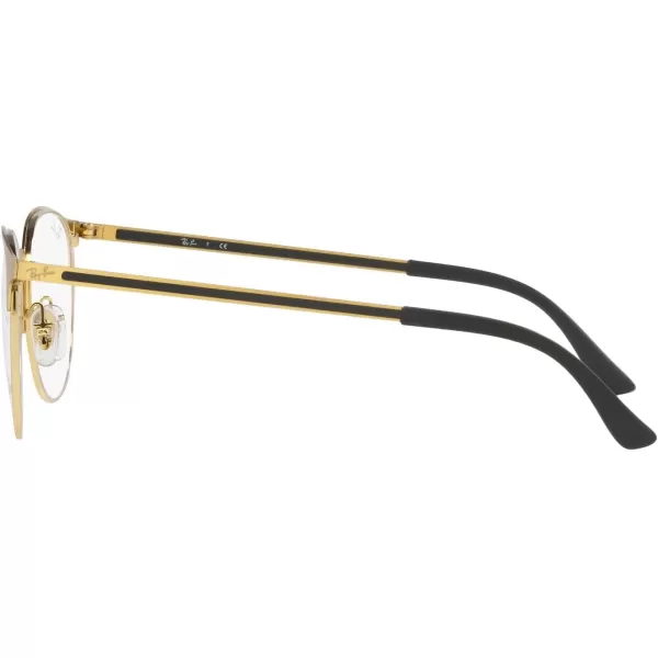 RayBan Rx6375f Low Bridge Fit Round Prescription Eyeglass FramesMatte Gold on GoldDemo Lens