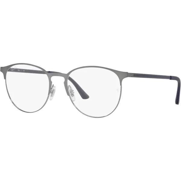 RayBan Rx6375f Low Bridge Fit Round Prescription Eyeglass FramesMatte Gunmetal on GunmetalDemo Lens