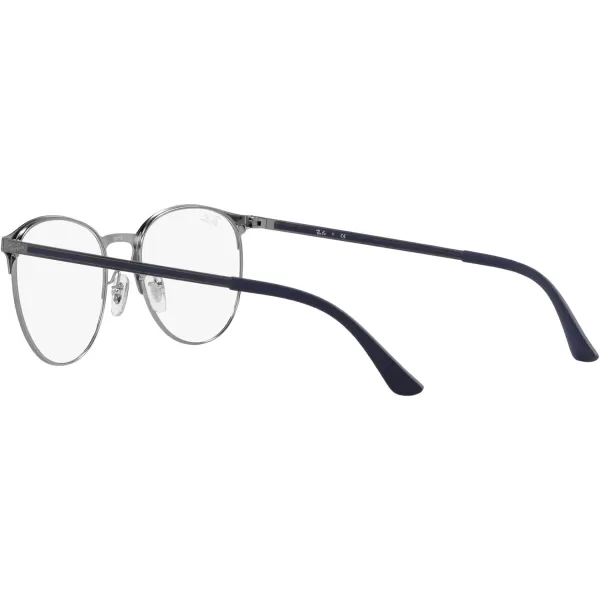 RayBan Rx6375f Low Bridge Fit Round Prescription Eyeglass FramesMatte Gunmetal on GunmetalDemo Lens