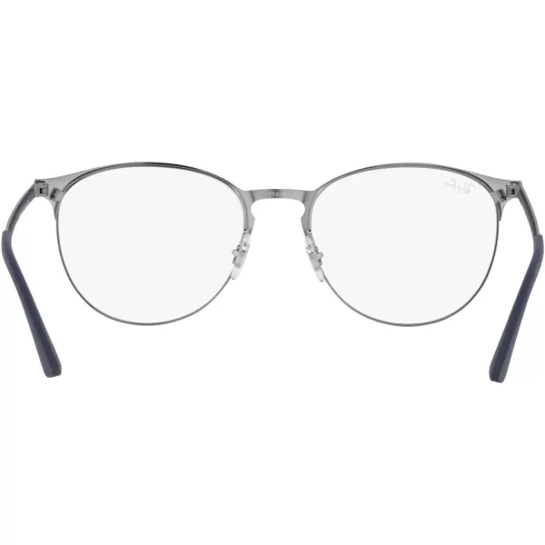 RayBan Rx6375f Low Bridge Fit Round Prescription Eyeglass FramesMatte Gunmetal on GunmetalDemo Lens