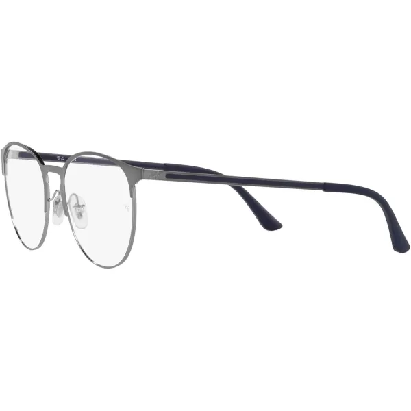 RayBan Rx6375f Low Bridge Fit Round Prescription Eyeglass FramesMatte Gunmetal on GunmetalDemo Lens