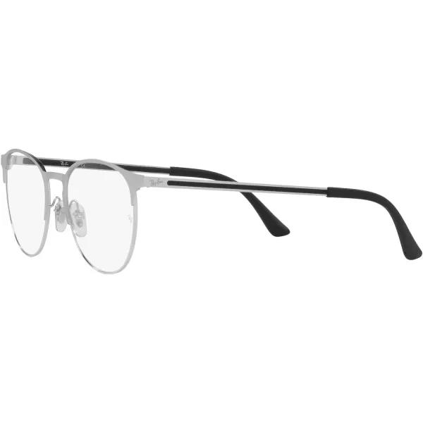 RayBan Rx6375f Low Bridge Fit Round Prescription Eyeglass FramesMatte Silver on SilverDemo Lens