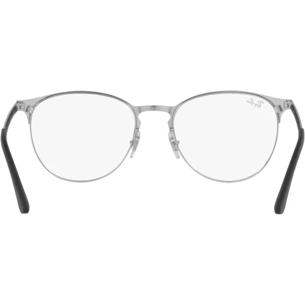 RayBan Rx6375f Low Bridge Fit Round Prescription Eyeglass FramesMatte Silver on SilverDemo Lens